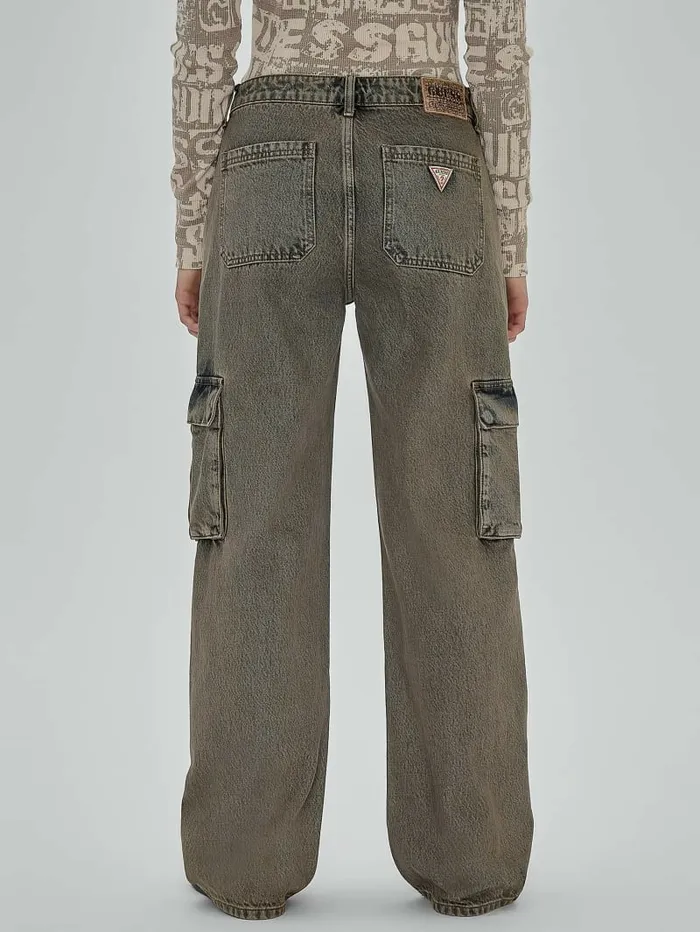 GUESS Originals Kit Cargo Jeans Go Tinted Brown Wash Jeans and Denim GUESS Women