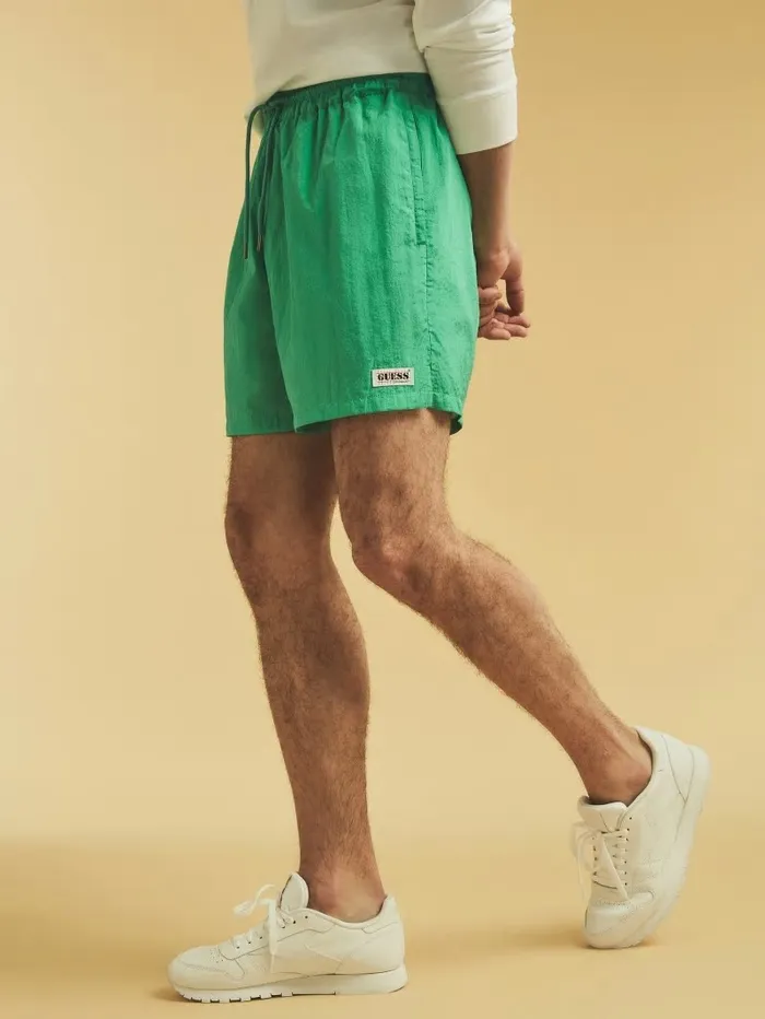 GUESS Originals Kit Nylon Shorts Rush Green Pants and Shorts GUESS Men GUESS Originals Kit Nylon Shorts Rush Green Pants and Shorts GUESS Men