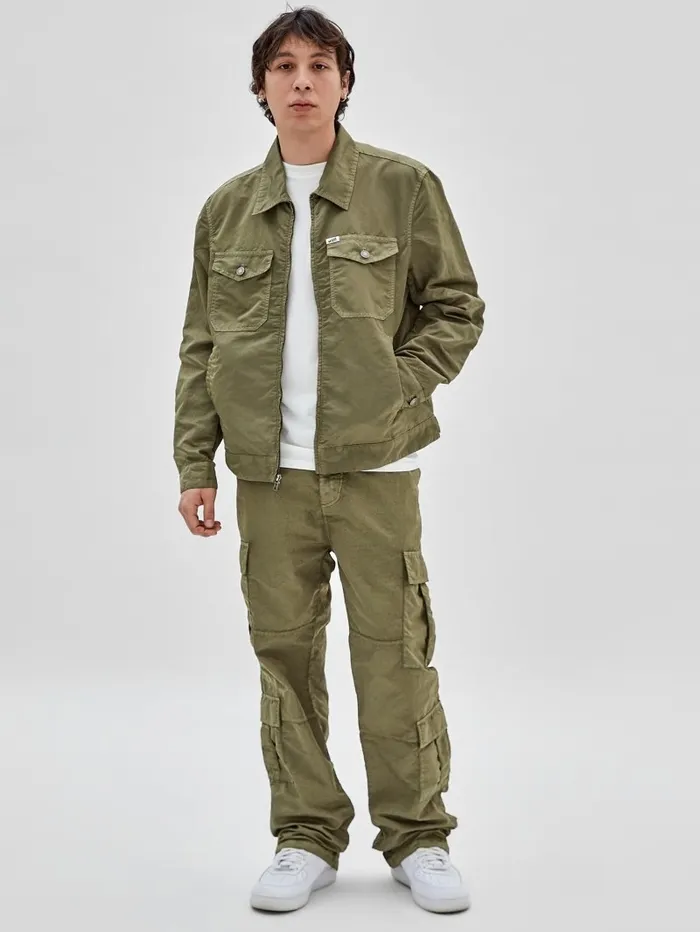 GUESS Originals Nylon Cadet Jacket Go Washed Green Nylon Jackets and Coats GUESS Men