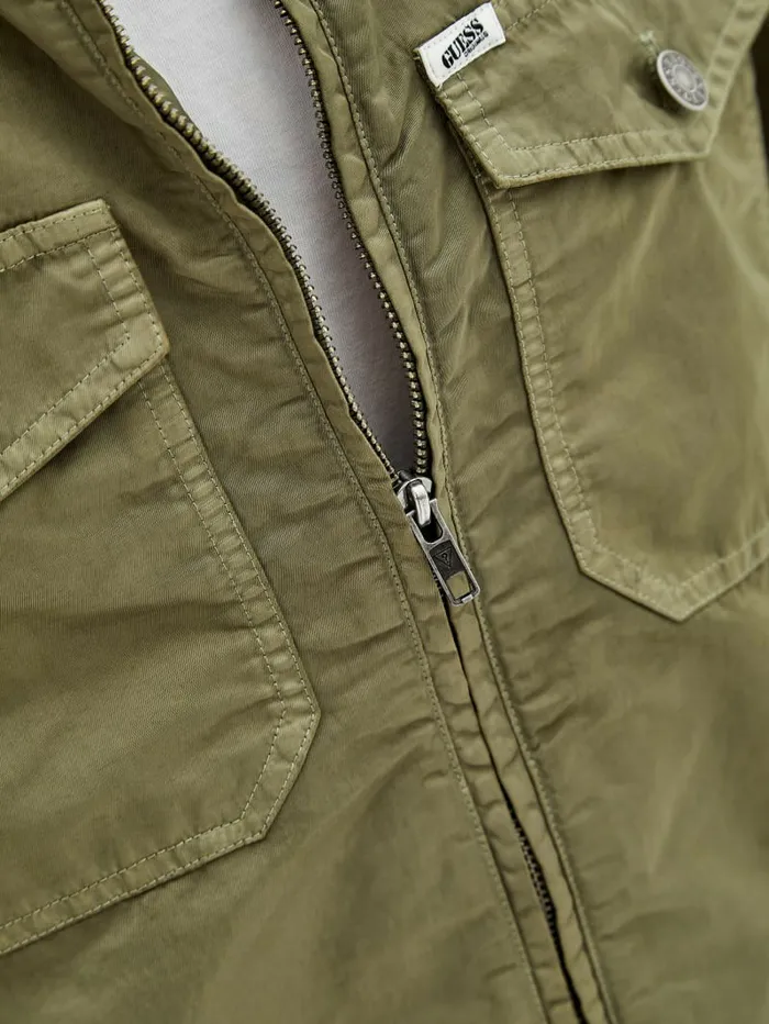 GUESS Originals Nylon Cadet Jacket Go Washed Green Nylon Jackets and Coats GUESS Men