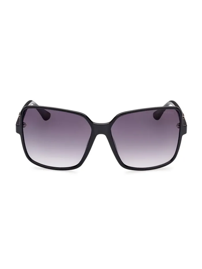 GUESS Oversized Square Logo Sunglasses Silver Women Sunglasses