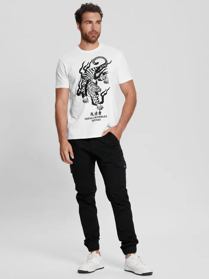GUESS TShirts and Tanks Men East Tiger Tee Salt White GUESS TShirts and Tanks Men East Tiger Tee Salt White