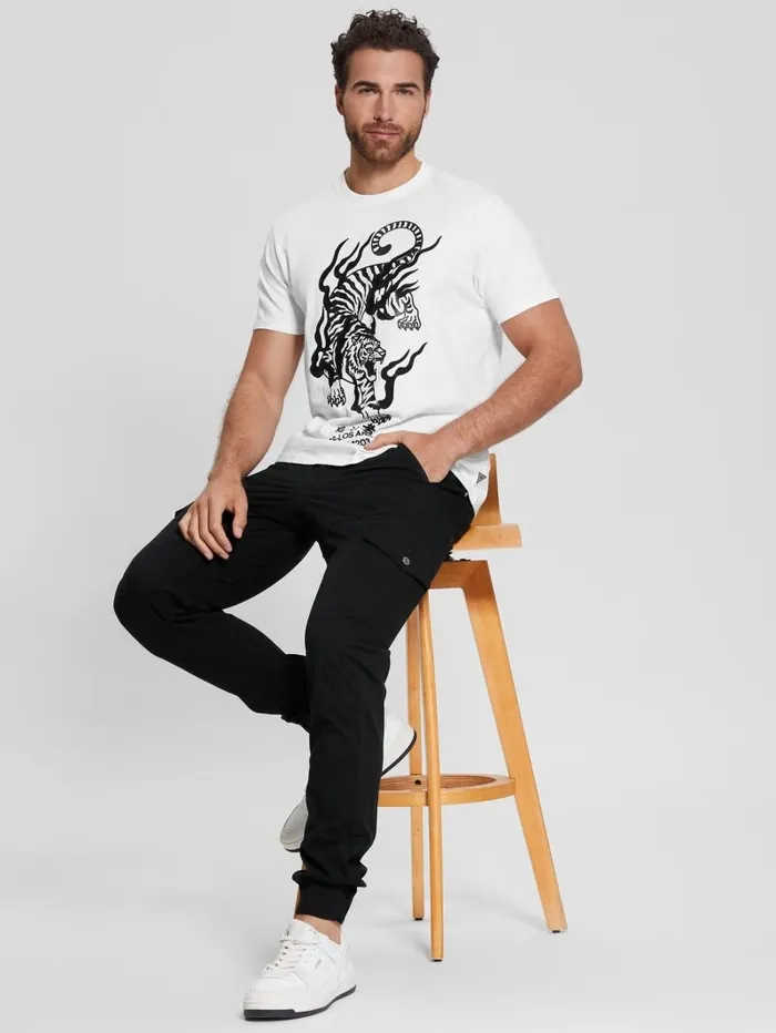 GUESS TShirts and Tanks Men East Tiger Tee Salt White GUESS TShirts and Tanks Men East Tiger Tee Salt White