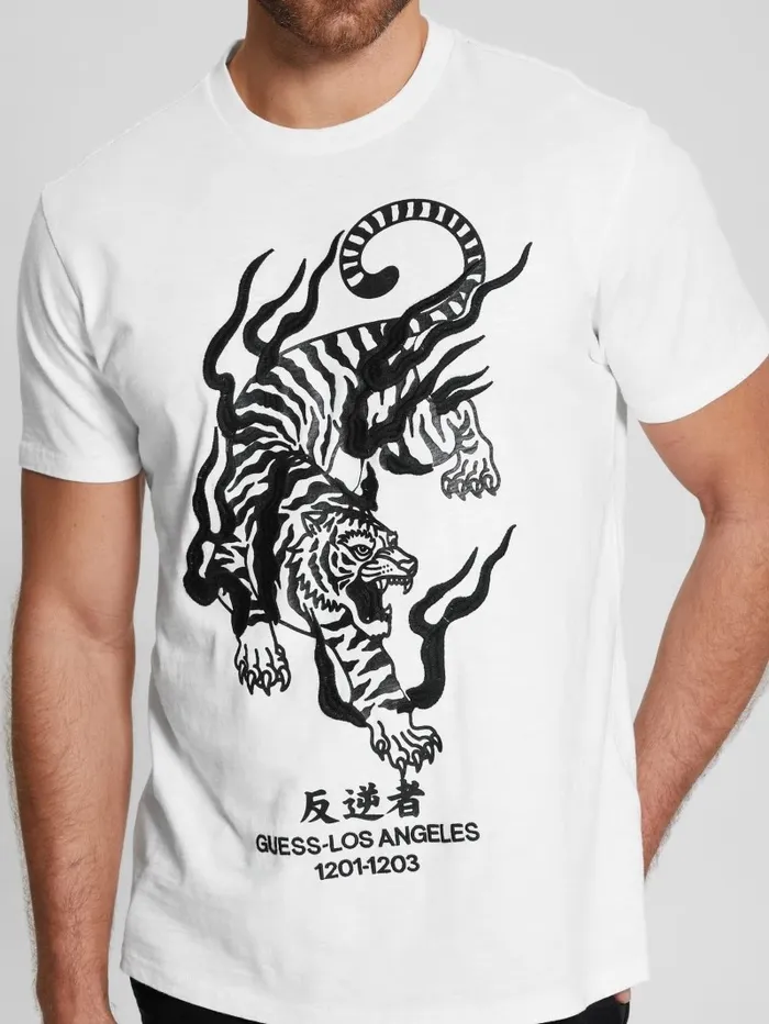 GUESS TShirts and Tanks Men East Tiger Tee Salt White GUESS TShirts and Tanks Men East Tiger Tee Salt White