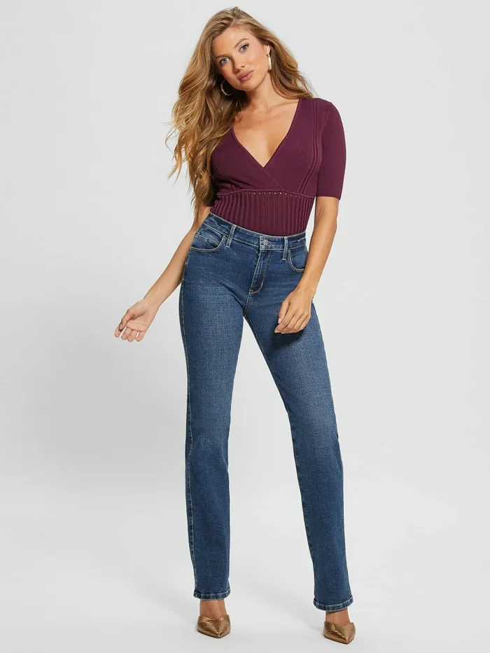 GUESS Tops Women Soft Bandage VNeck Top Black Cherry GUESS Tops Women Soft Bandage VNeck Top Black Cherry