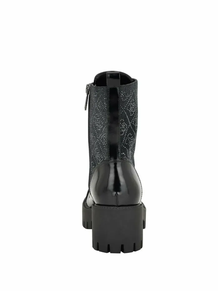 GUESS Waitea Rhinestone Moto Booties Black 002 Women Boots and Booties GUESS Waitea Rhinestone Moto Booties Black 002 Women Boots and Booties