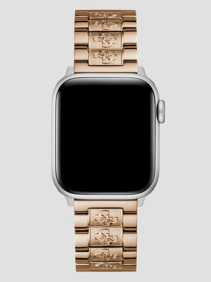 GUESS Watches Women Rose GoldTone Quattro G 3840 mm Band for Apple Watch Silver