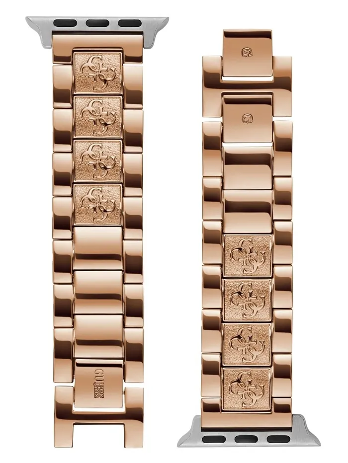GUESS Watches Women Rose GoldTone Quattro G 3840 mm Band for Apple Watch Silver