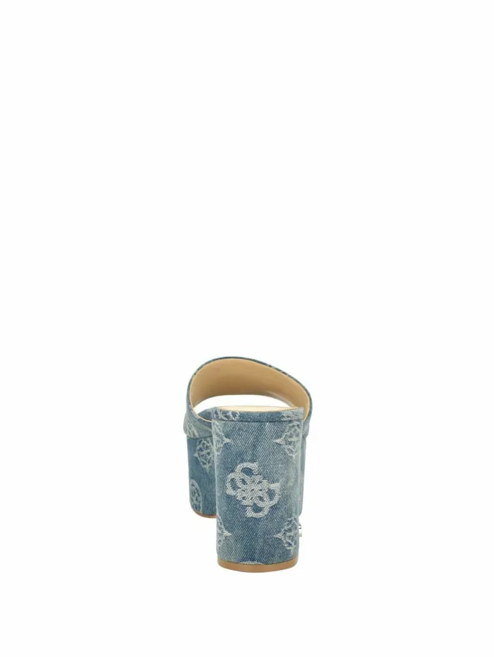 GUESS Yapplea Denim Peony G Platform Mules Blue Women Heels GUESS Yapplea Denim Peony G Platform Mules Blue Women Heels