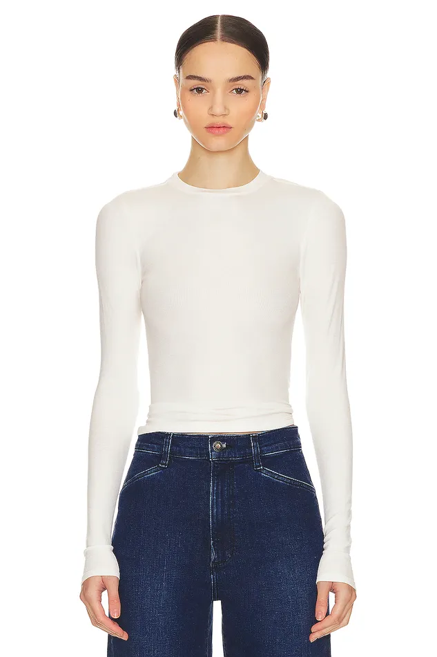 Hailey Long Sleeve Tee White Women Lovers and Friends Tops