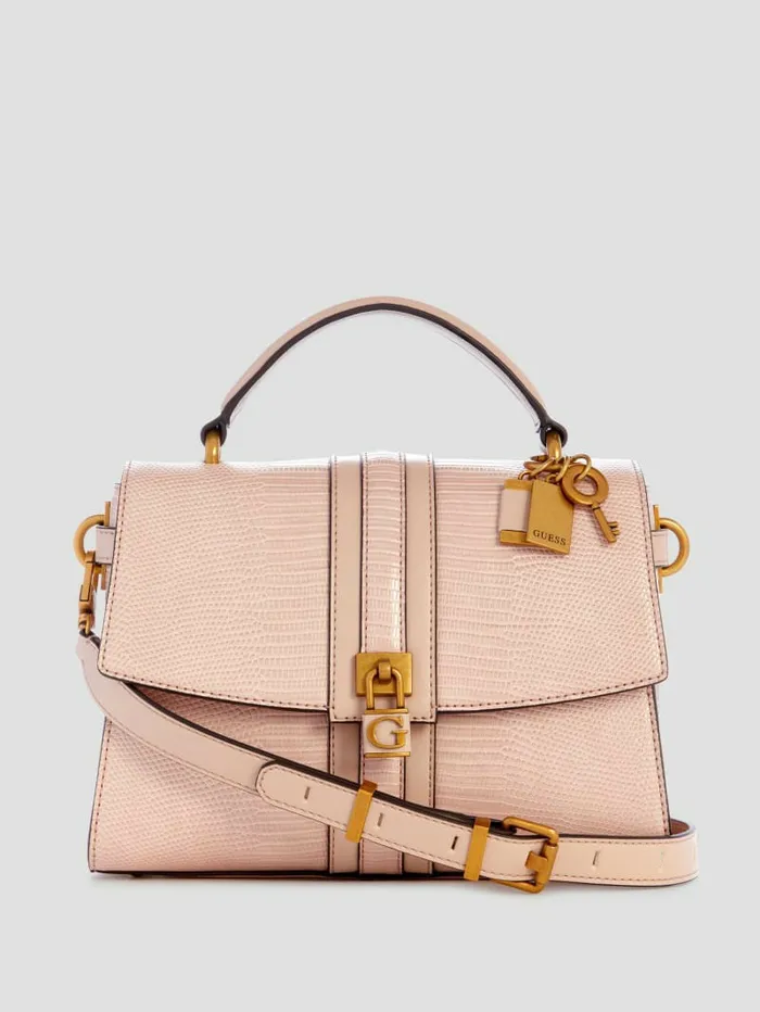 Handbags GUESS Women Ginevra Textured Top Handle Crossbody Light Rose