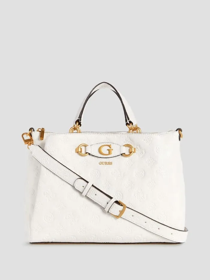 Handbags GUESS Women Izzy Peony Girlfriend Satchel Steel