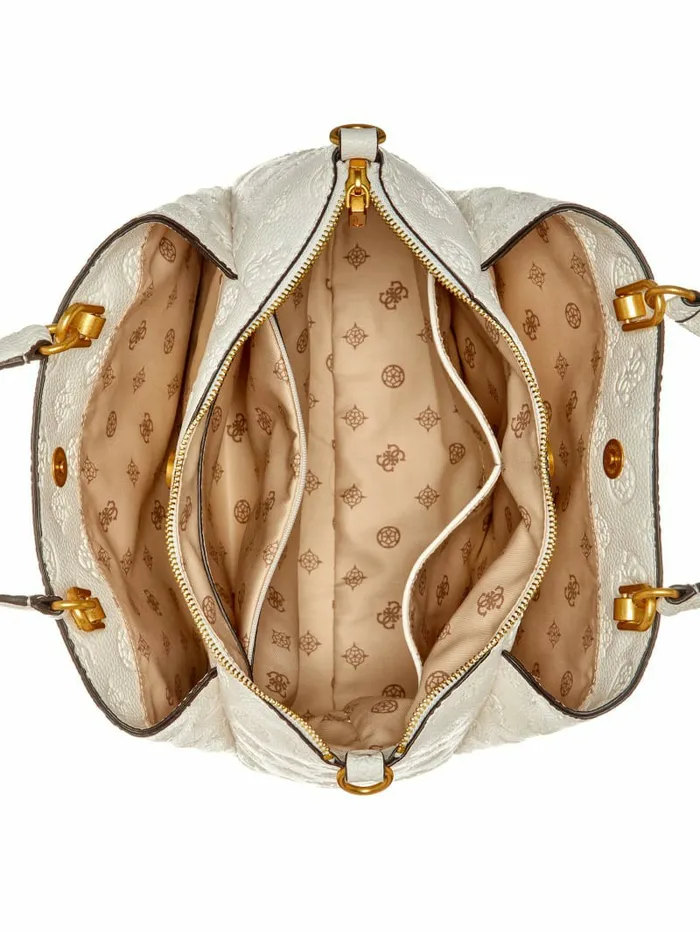 Handbags GUESS Women Izzy Peony Girlfriend Satchel Steel