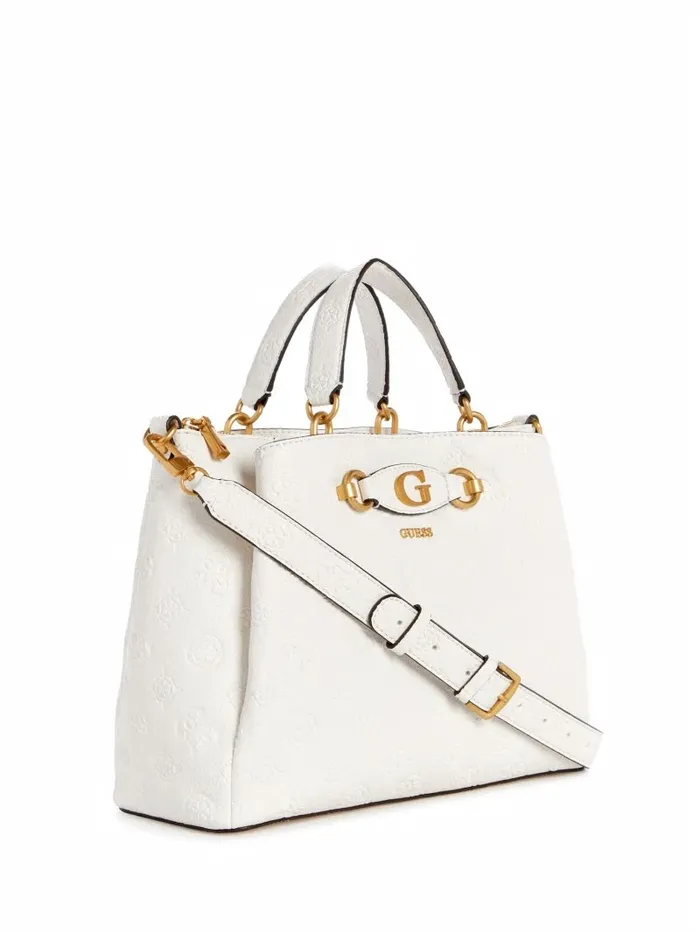Handbags GUESS Women Izzy Peony Girlfriend Satchel Steel