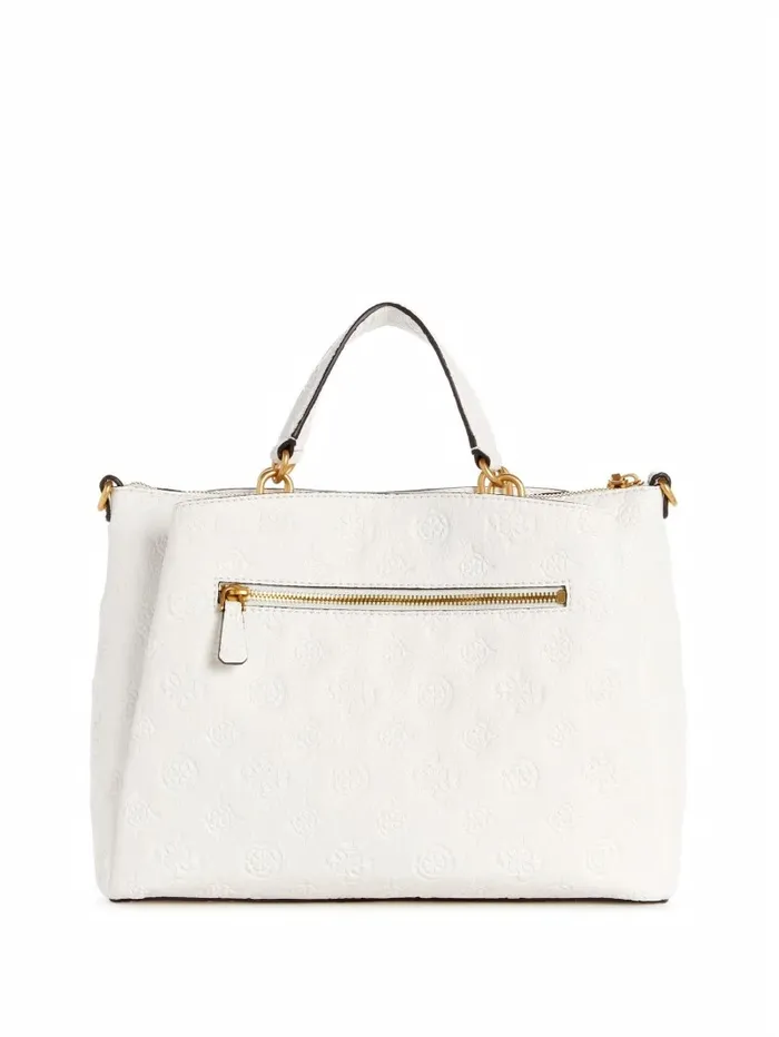 Handbags GUESS Women Izzy Peony Girlfriend Satchel Steel