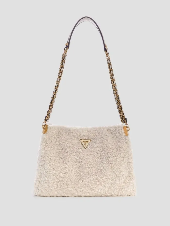 Handbags GUESS Women Maranta Small Shoulder Satchel Off White
