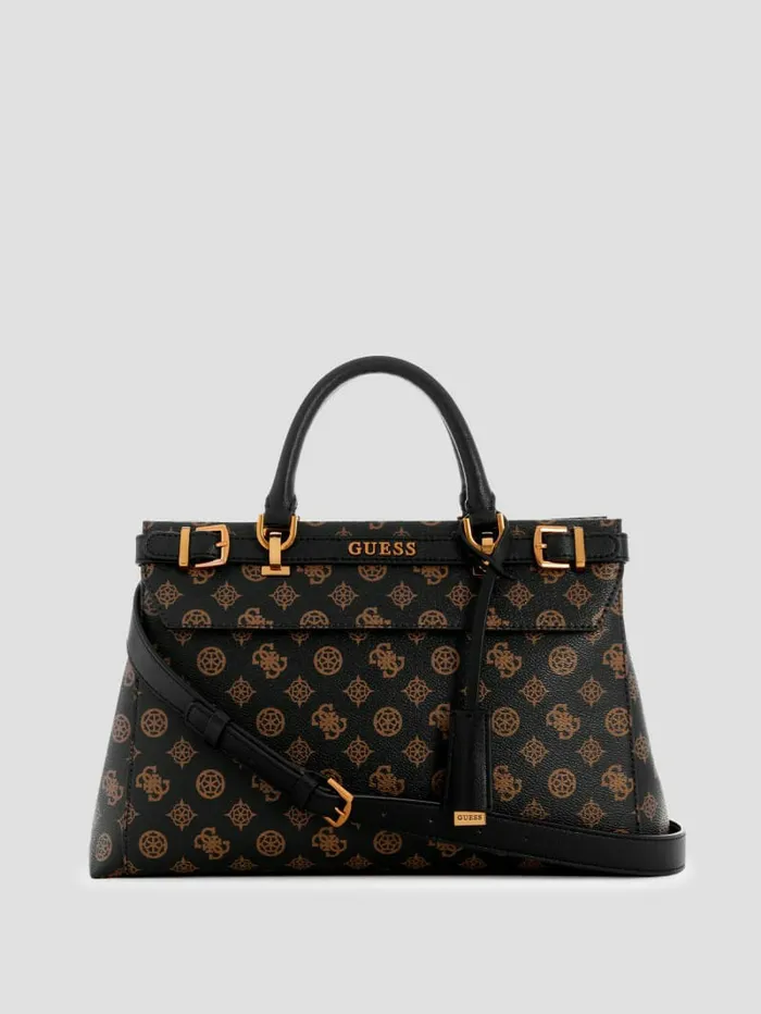 Handbags GUESS Women Sestri Peony Luxury Satchel Brown