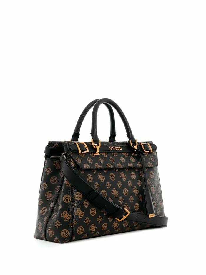 Handbags GUESS Women Sestri Peony Luxury Satchel Brown