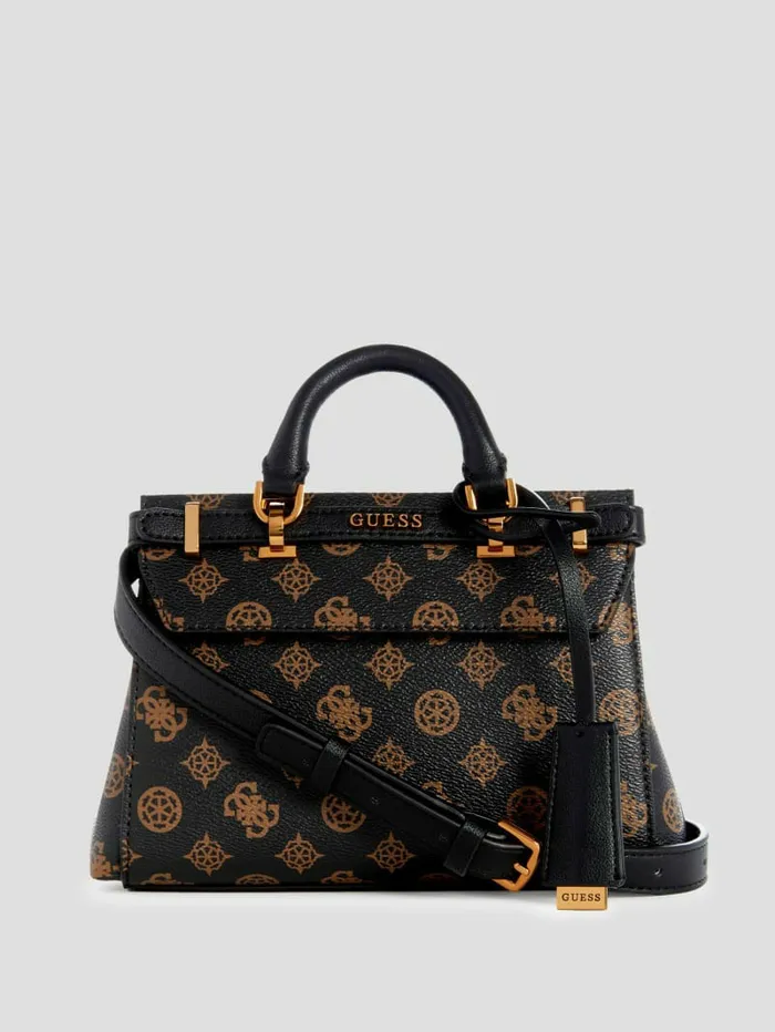 Handbags GUESS Women Sestri Peony Mini Satchel Brown