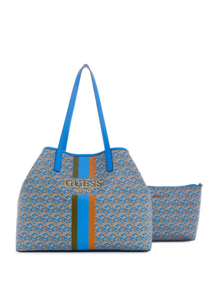 Handbags GUESS Women Vikky Large Tote Aquatic Logo