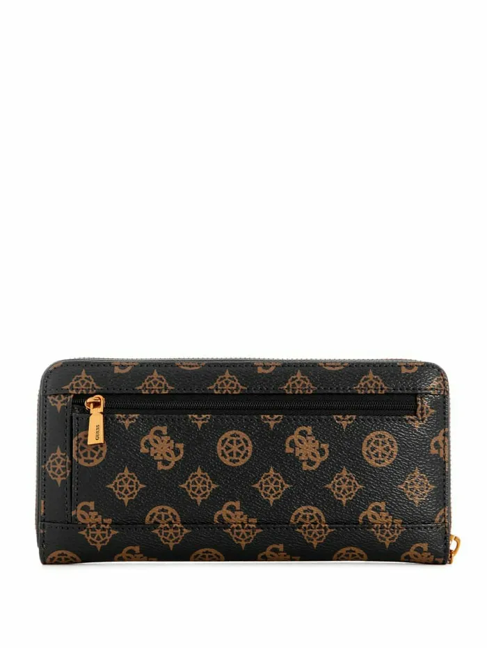 Handbags Women GUESS Sestri Logo Large ZipAround Wallet Brown