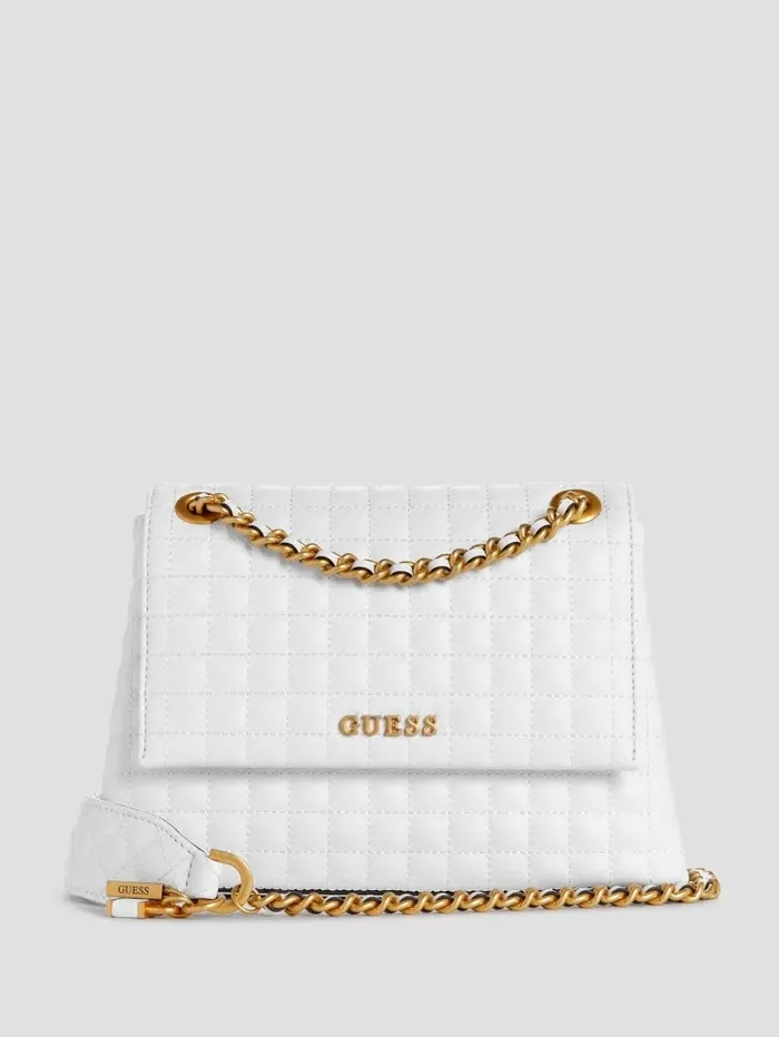 Handbags Women GUESS Tia Convertible Crossbody White Multi