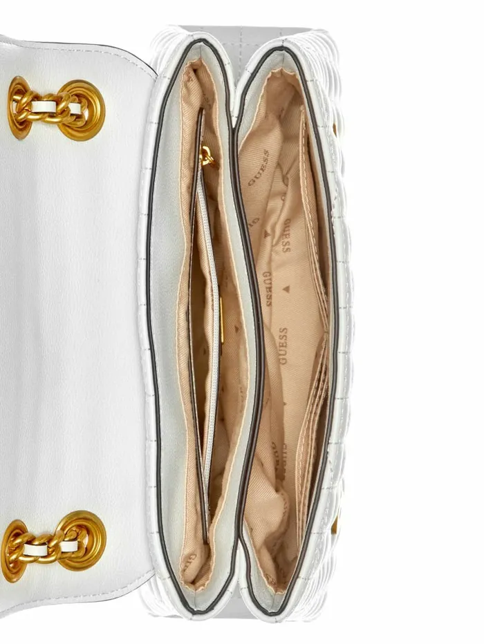 Handbags Women GUESS Tia Convertible Crossbody White Multi