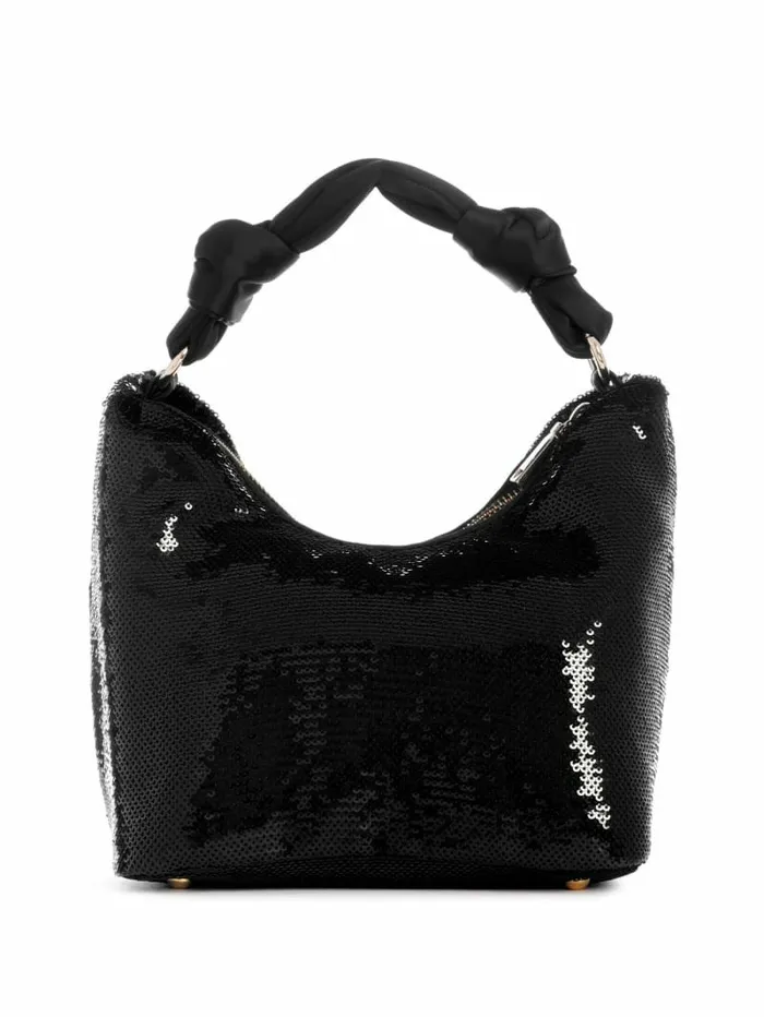 Handbags Women GUESS Velina Sequin Hobo Bag Black