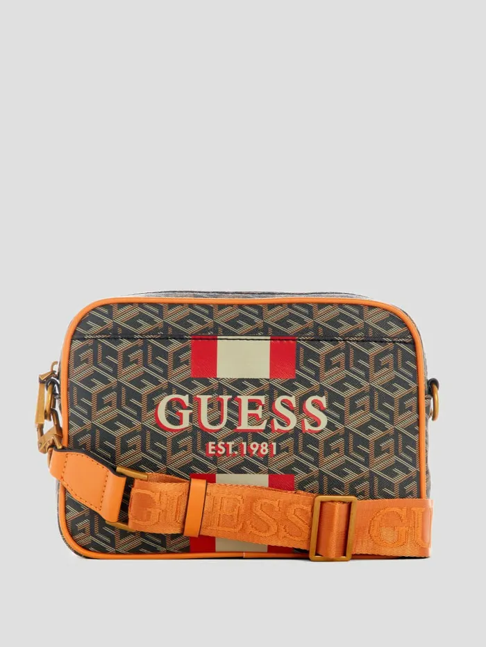 Handbags Women GUESS Vikky Camera Bag Black Gold