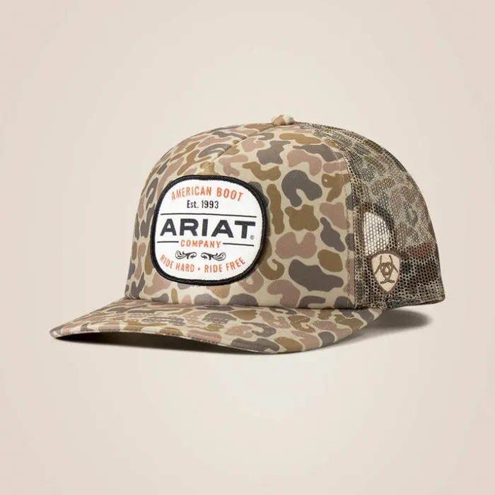 Hats and Caps Men Ariat Logo Camo Cap Green
