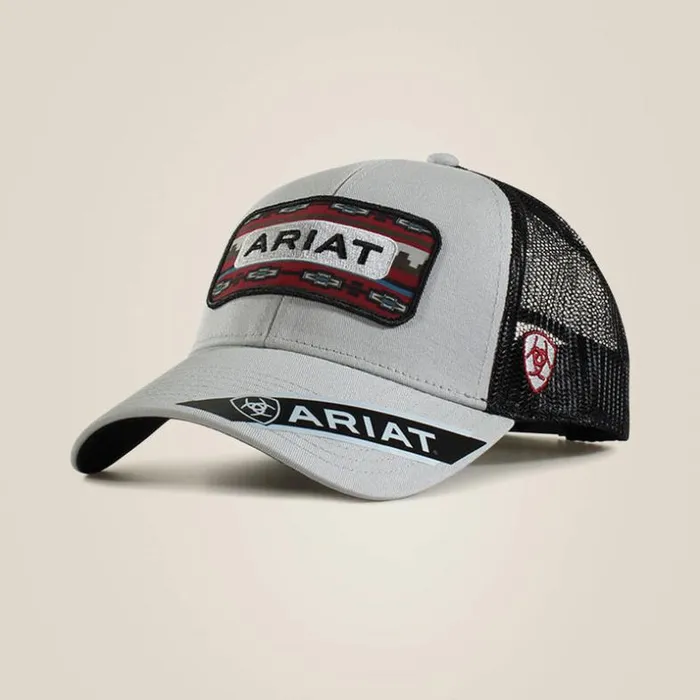 Hats and Caps Men Ariat Logo Patch Cap Grymulti Gray