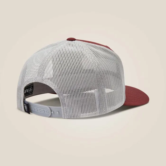 Hats and Caps Men Ariat Rectangle Logo Patch Cap Red