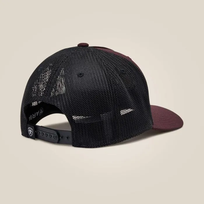 Hats and Caps Men Ariat Round Logo Patch Cap Wine Hats and Caps Men Ariat Round Logo Patch Cap Wine