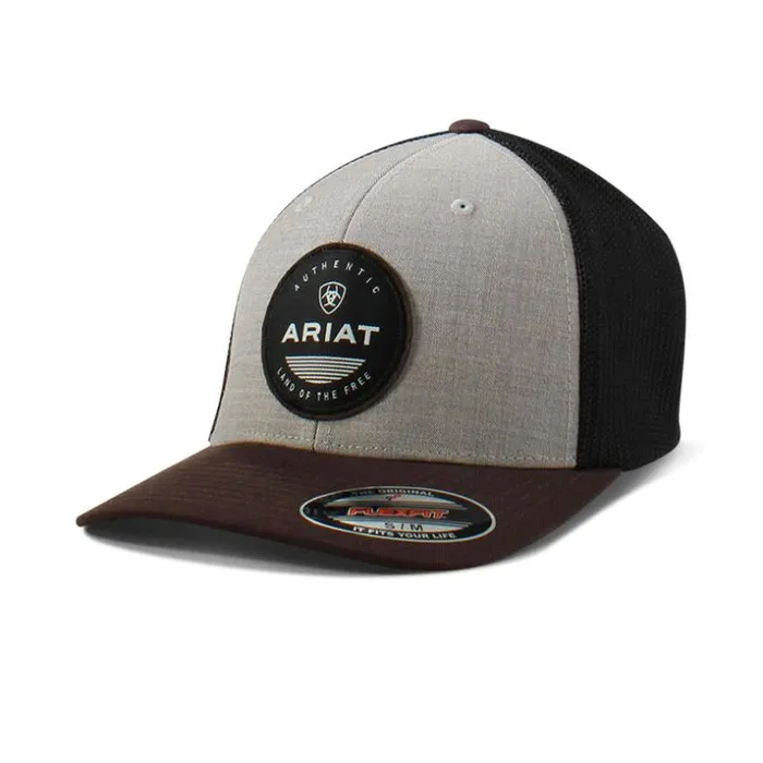 Hats and Caps Men Ariat Round Patch Logo Cap Brown