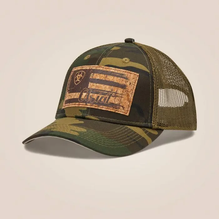 Hats and Caps Women Ariat Flag Patch Cap Camo