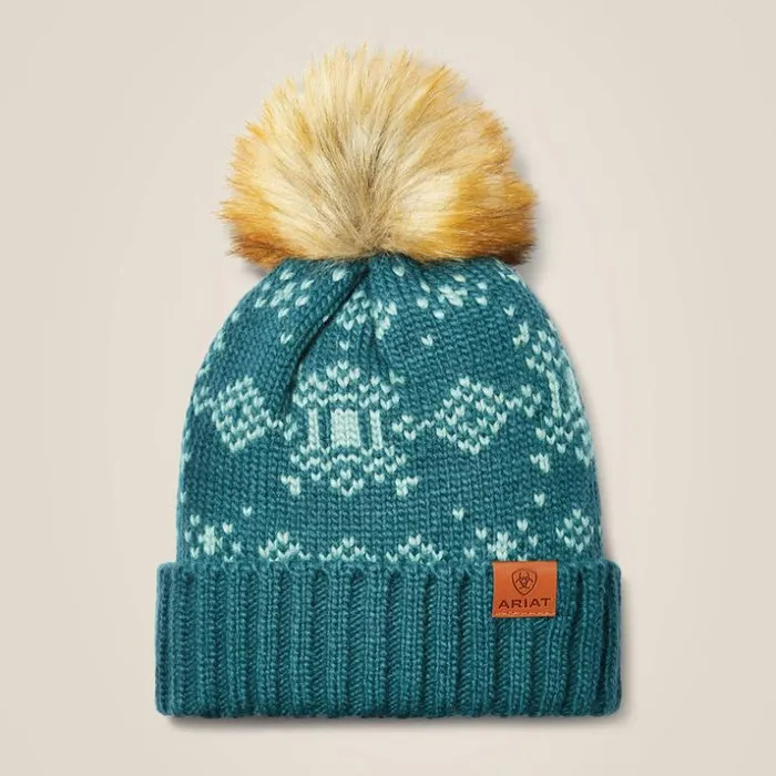 Hats and Caps Women Ariat Patrona Beanie Reflecting Pondarctic