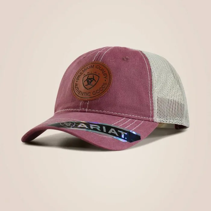 Hats and Caps Women Ariat Round Logo Patch Cap Pink