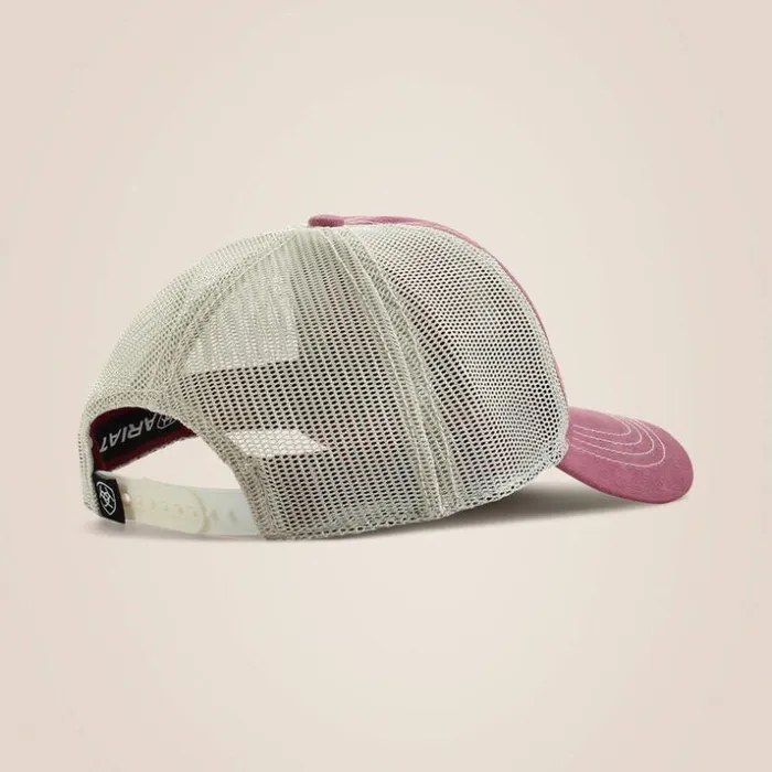 Hats and Caps Women Ariat Round Logo Patch Cap Pink Hats and Caps Women Ariat Round Logo Patch Cap Pink