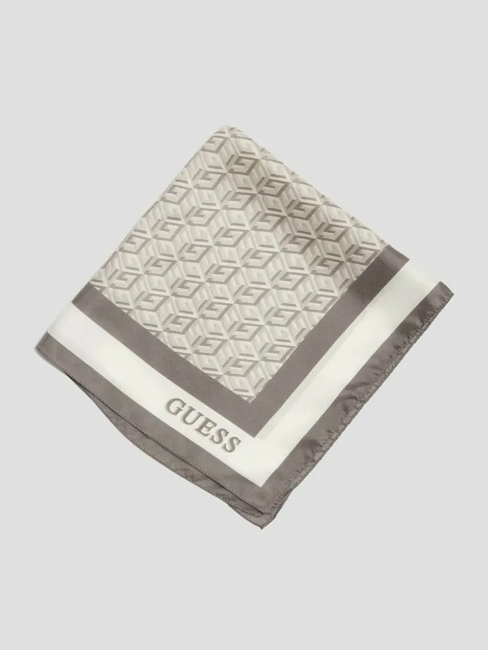 Hats and Scarves G Cube Silk Scarf Steel 8211 GUESS Women