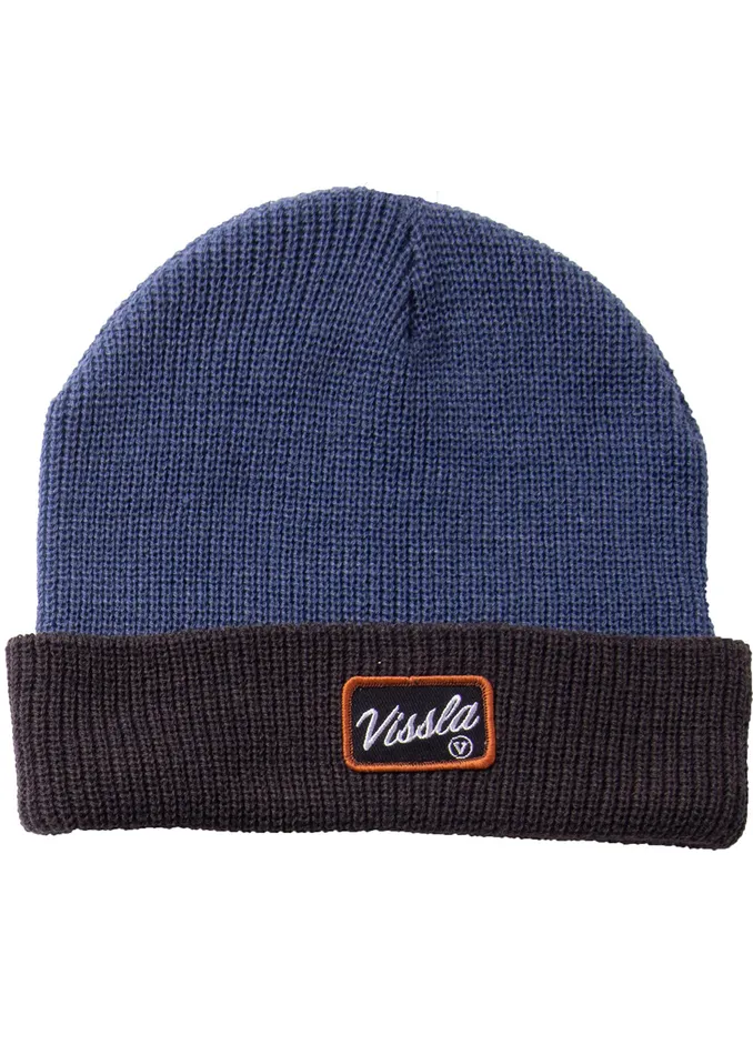 Hats Men Vissla Solid Sets Eco Beanie Dark Denim