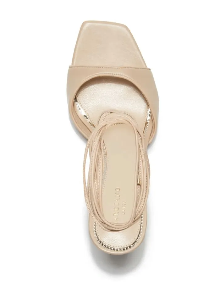Heels Women GUESS Dalisa Leather LaceUp Sandal Light Natural 110