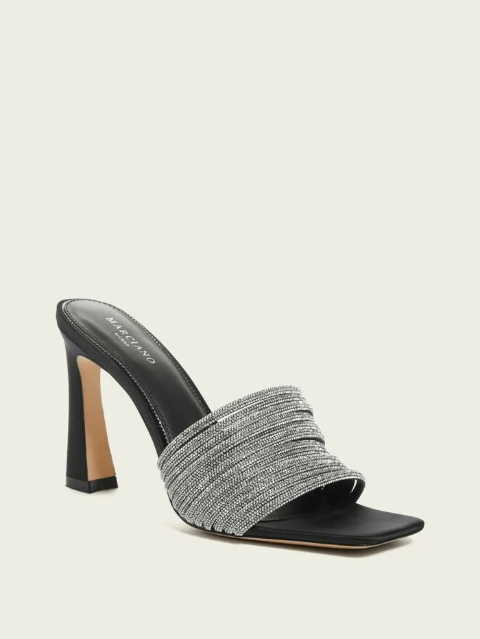 Heels Women GUESS Leah Crystal Heeled Mule Black