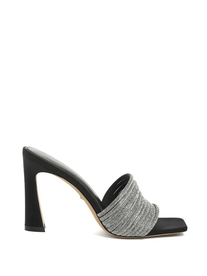 Heels Women GUESS Leah Crystal Heeled Mule Black Heels Women GUESS Leah Crystal Heeled Mule Black