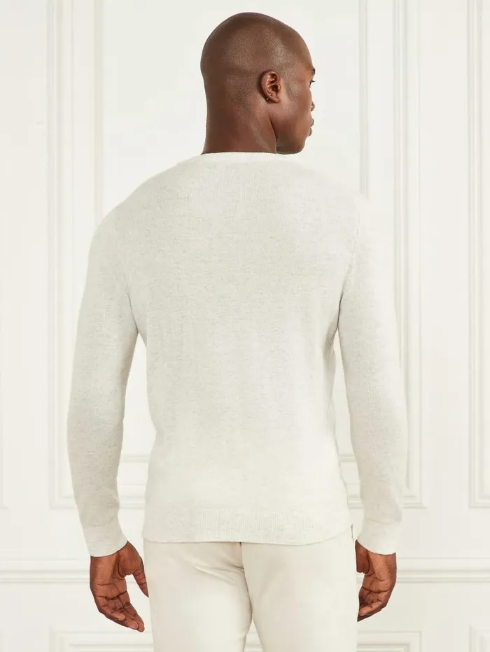 Hoodies and Sweaters CashmereBlend Crewneck Sweater White Heather GUESS Men Hoodies and Sweaters CashmereBlend Crewneck Sweater White Heather GUESS Men
