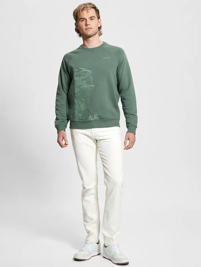 Hoodies and Sweaters Eco Embroidered Koi Sweatshirt Urban Sky 8211 GUESS Men Hoodies and Sweaters Eco Embroidered Koi Sweatshirt Urban Sky 8211 GUESS Men