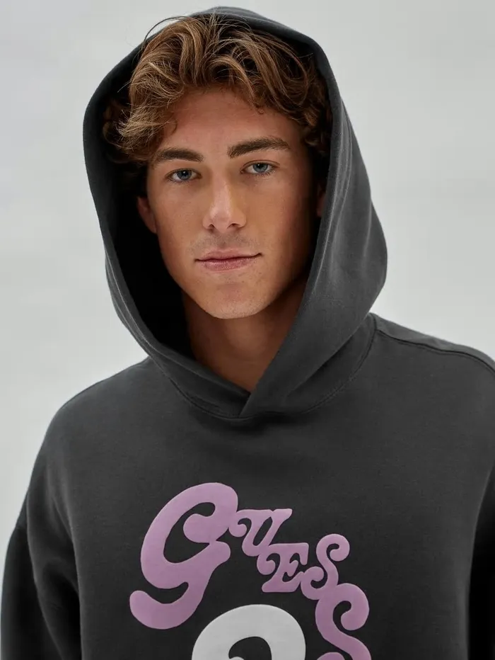 Hoodies and Sweaters Men GUESS Originals Wavy Hoodie Jet Black Multi GUESS Hoodies and Sweaters Men GUESS Originals Wavy Hoodie Jet Black Multi GUESS