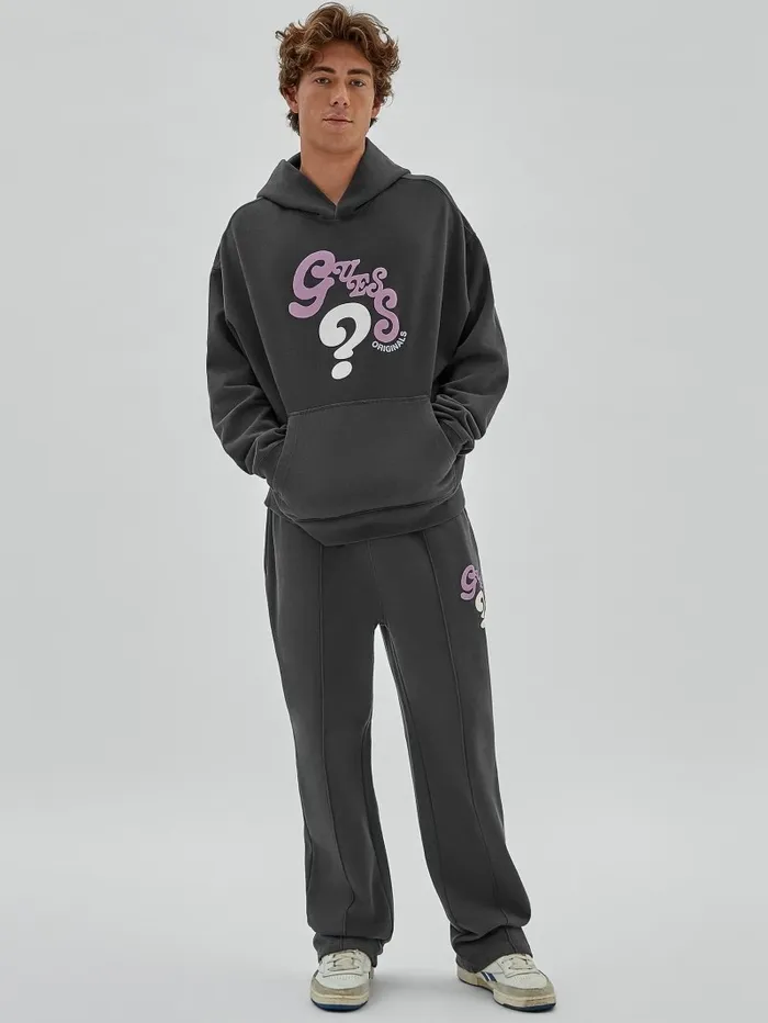 Hoodies and Sweaters Men GUESS Originals Wavy Hoodie Jet Black Multi GUESS Hoodies and Sweaters Men GUESS Originals Wavy Hoodie Jet Black Multi GUESS