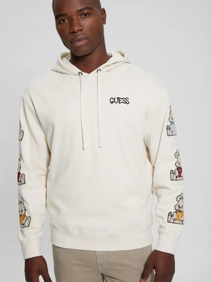 Hoodies and Sweaters Men GUESS Street Art Patched Hoodie Quicksand