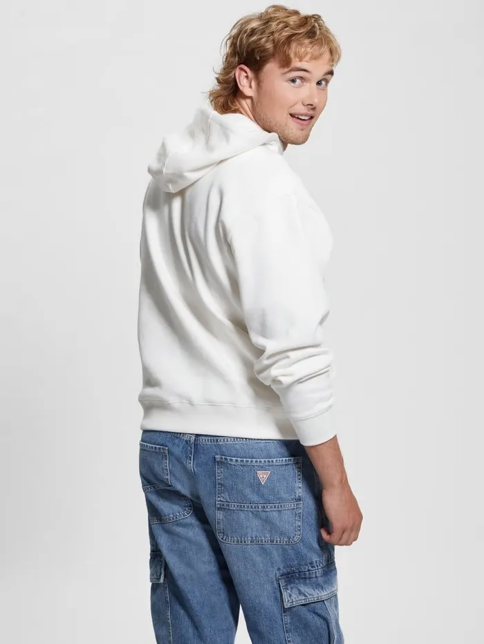 Hoodies and Sweaters Men Max Logo Bear Hoodie Salt White GUESS Hoodies and Sweaters Men Max Logo Bear Hoodie Salt White GUESS