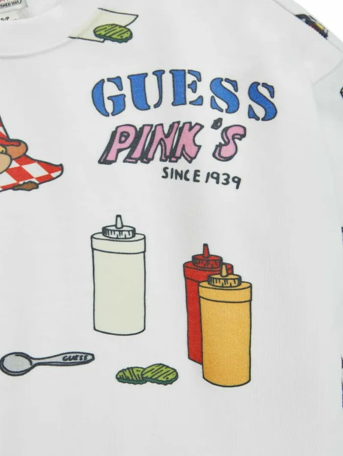 Hoodies and Sweaters WomenMen GUESS Originals x Pink8217s Hot Dogs Sweatshirt Pure White Multi GUESS
